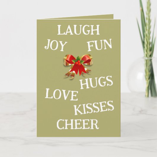 クリスマスの折り畳みカードの喜び カード (正面)