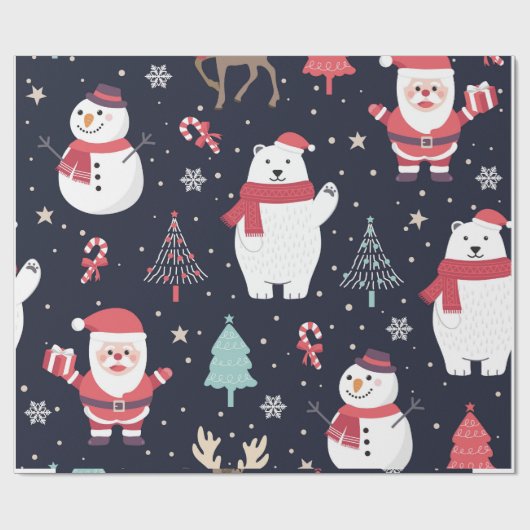 クリスマスの折り返し紙(休日テーマ#2) ラッピングペーパー (フラット)
