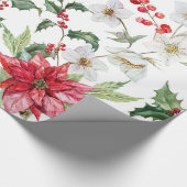 クリスマスの折り返し紙（白） ラッピングペーパー (角)