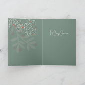 クリスマスの抽象的な花のやどりぎ カード (内部)