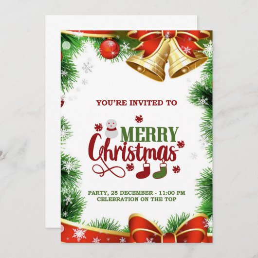 クリスマスの招待状です。 招待状 (正面/裏面)