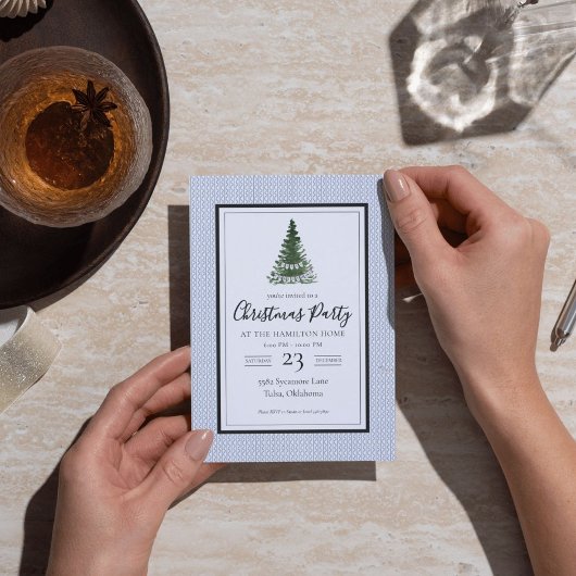 クリスマスの招待状 ネイビー コテージコア 招待状
