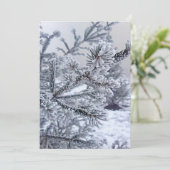 クリスマスの招待状、雪の下のクリスマスツリー 招待状 (スタンド正面)