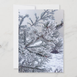 クリスマスの招待状、雪の下のクリスマスツリー 招待状