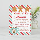 クリスマスの招待-ココアおよびクッキー 招待状 (スタンド正面)