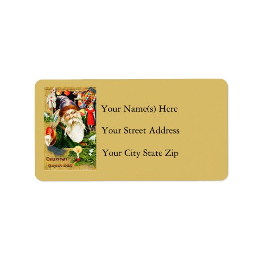 クリスマスの挨拶のヴィンテージの宛名ラベル ラベル (正面)