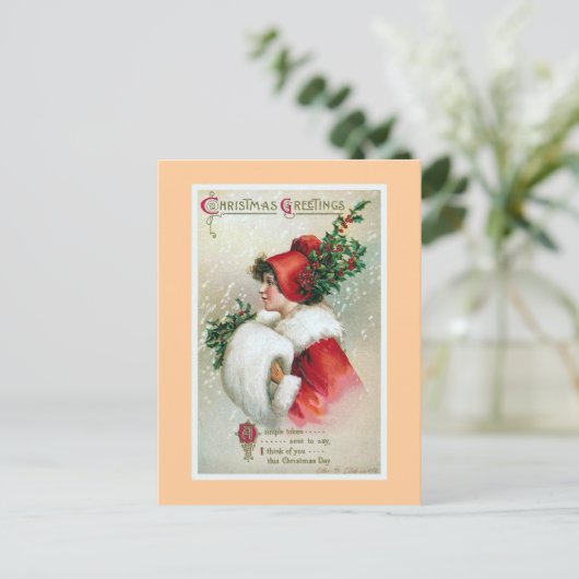 クリスマスの挨拶のヴィンテージ シーズンポストカード (スタンド正面)