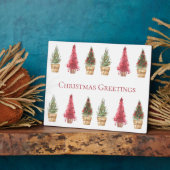 クリスマスの挨拶の水の色クリスマスツリー フォトプラーク (側面)