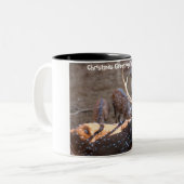 クリスマスの挨拶の深さ ツートーンマグカップ (正面左)