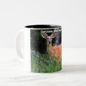 クリスマスの挨拶の深さ ツートーンマグカップ (正面左)