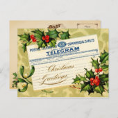 クリスマスの挨拶の電報郵便 シーズンポストカード (正面/裏面)