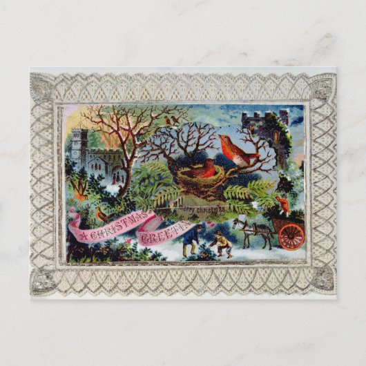クリスマスの挨拶はがきビクトリアン。 シーズンポストカード (正面)