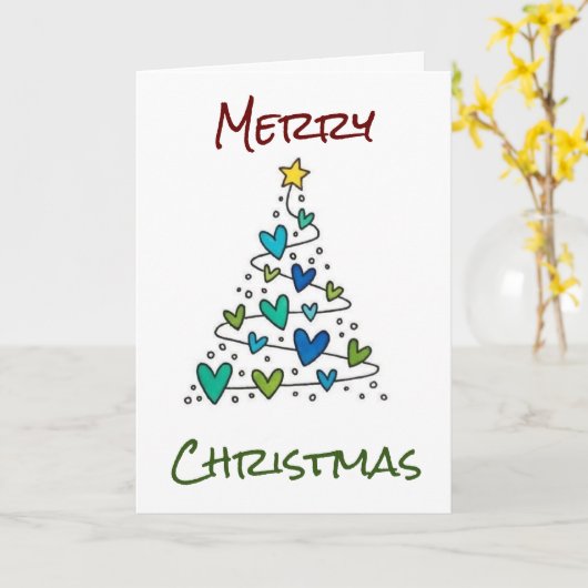 クリスマスの挨拶は愛を持っている、家族/友人! カード (黄色い花)