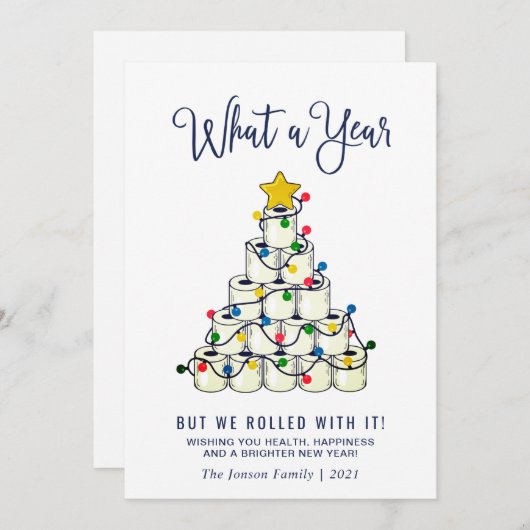 クリスマスの挨拶をするミニマリスト シーズンカード (正面/裏面)