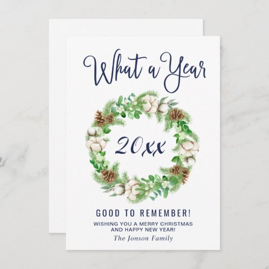 クリスマスの挨拶を楽しむ年のミニマリスト シーズンカード (正面/裏面)