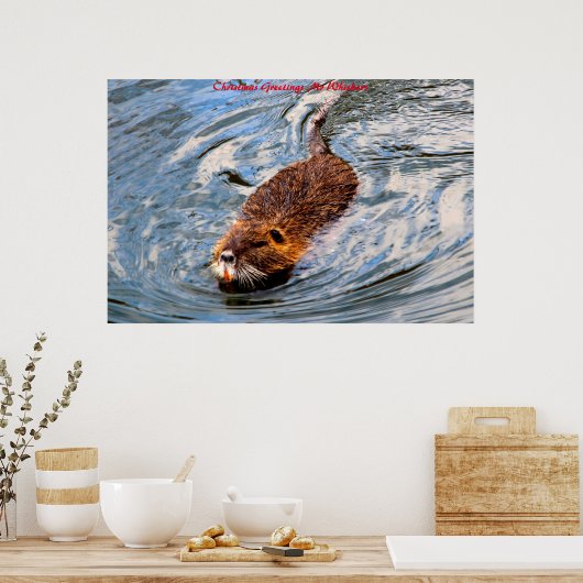 クリスマスの挨拶ウィスカさん ポスター (キッチン)