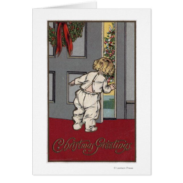 クリスマスの挨拶キッド・ピーキング・フォー・サンタ (正面)