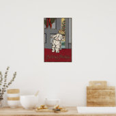 クリスマスの挨拶キッド・ピーキング・フォー・サンタ ポスター (キッチン)