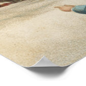 クリスマスの挨拶サンタと少年の会話 ポスター (角)