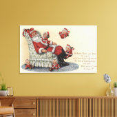 クリスマスの挨拶サンタ座り# 2 キャンバスプリント (インサイチュ (リビング))