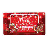 クリスマスの挨拶メリーすべて ラベル (正面)