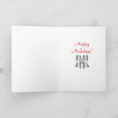 クリスマスの挨拶状のバーバリーの格子縞の弓黒 シーズンカード (内部)