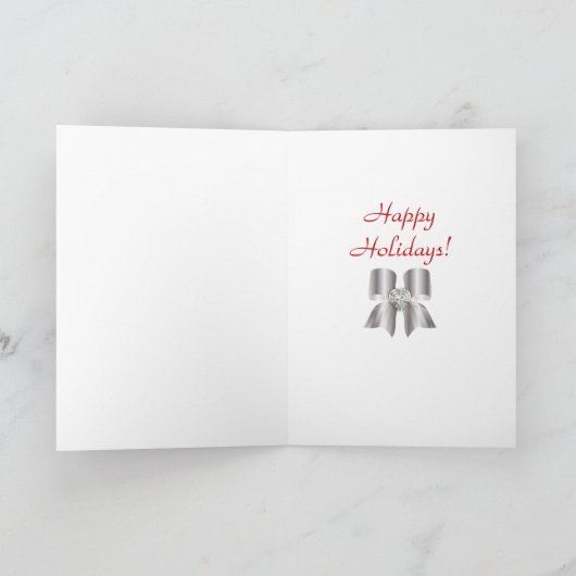 クリスマスの挨拶状のバーバリーの格子縞の弓黒 シーズンカード (内部)