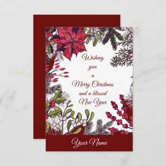 クリスマスの挨拶状をお願い サンキューカード (正面/裏面)