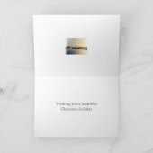 クリスマスの挨拶状-港の日の出のボート シーズンカード (内部)