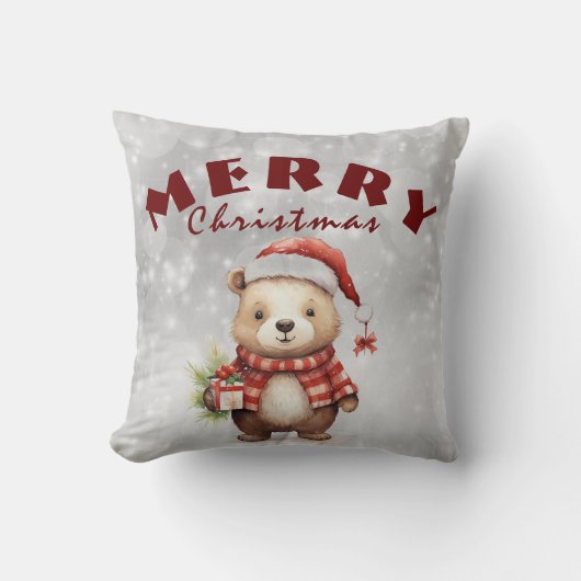 クリスマスの挨拶 クッション (正面)