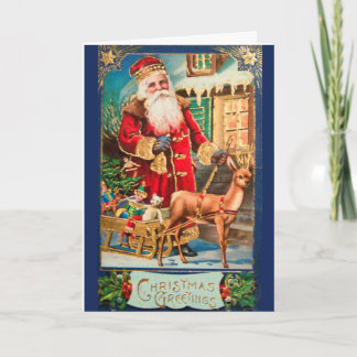 クリスマスの挨拶 – サンタと鹿 シーズンカード