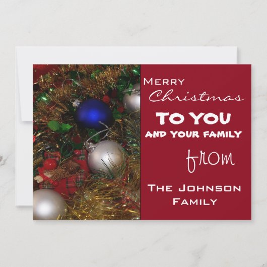 クリスマスの挨拶 シーズンカード (正面)