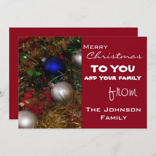 クリスマスの挨拶 シーズンカード (正面/裏面)