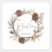 クリスマスの挨拶 スクエアシール (正面)