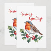 クリスマスの挨拶 チェアフル・ロビンより 招待状 (正面/裏面)