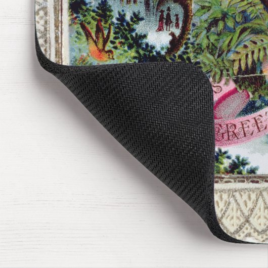 クリスマスの挨拶、ビクトリアンな郵便はがき マウスパッド (コーナー)