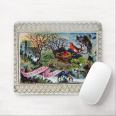 クリスマスの挨拶、ビクトリアンな郵便はがき マウスパッド (マウス)