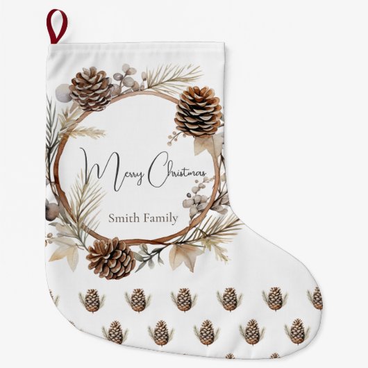 クリスマスの挨拶 ラージクリスマスストッキング (正面)