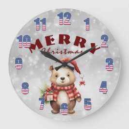 クリスマスの挨拶 ラージ壁時計