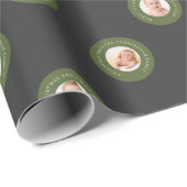 クリスマスの挨拶 | 可愛モダンい写真 ラッピングペーパー (ロールコーナー)