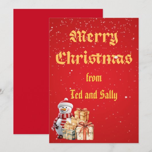 クリスマスの挨拶 招待状 (正面/裏面)