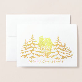 クリスマスの挨拶 箔カード