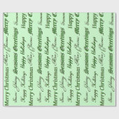 クリスマスの挨拶（緑） ラッピングペーパー (フラット)