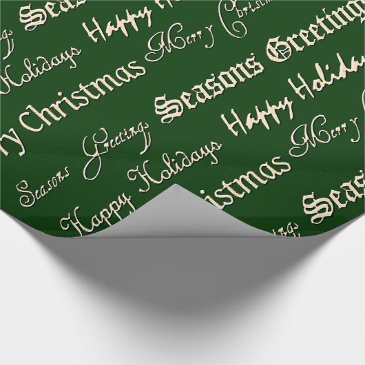 クリスマスの挨拶(金ゴールド) ラッピングペーパー (角)