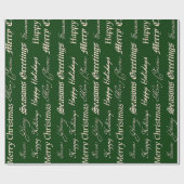 クリスマスの挨拶(金ゴールド) ラッピングペーパー (フラット)