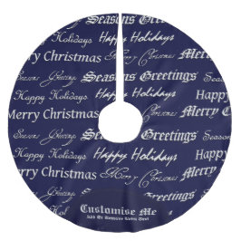 クリスマスの挨拶(銀) ブラッシュドポリエステルツリースカート