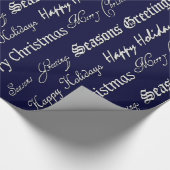 クリスマスの挨拶(銀) ラッピングペーパー (角)