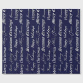 クリスマスの挨拶(銀) ラッピングペーパー (フラット)