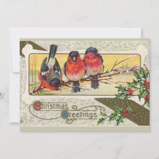 クリスマスの挨拶 – Birds Holiday Card シーズンカード (正面)