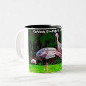 クリスマスの挨拶Old Gobble Gobble ツートーンマグカップ (正面左)